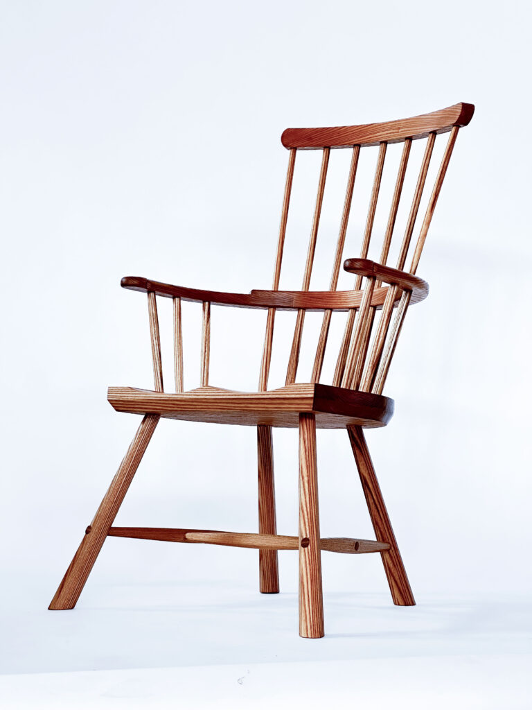 For Sale: Elm Comb-back Stick Chair Built by My Assistant