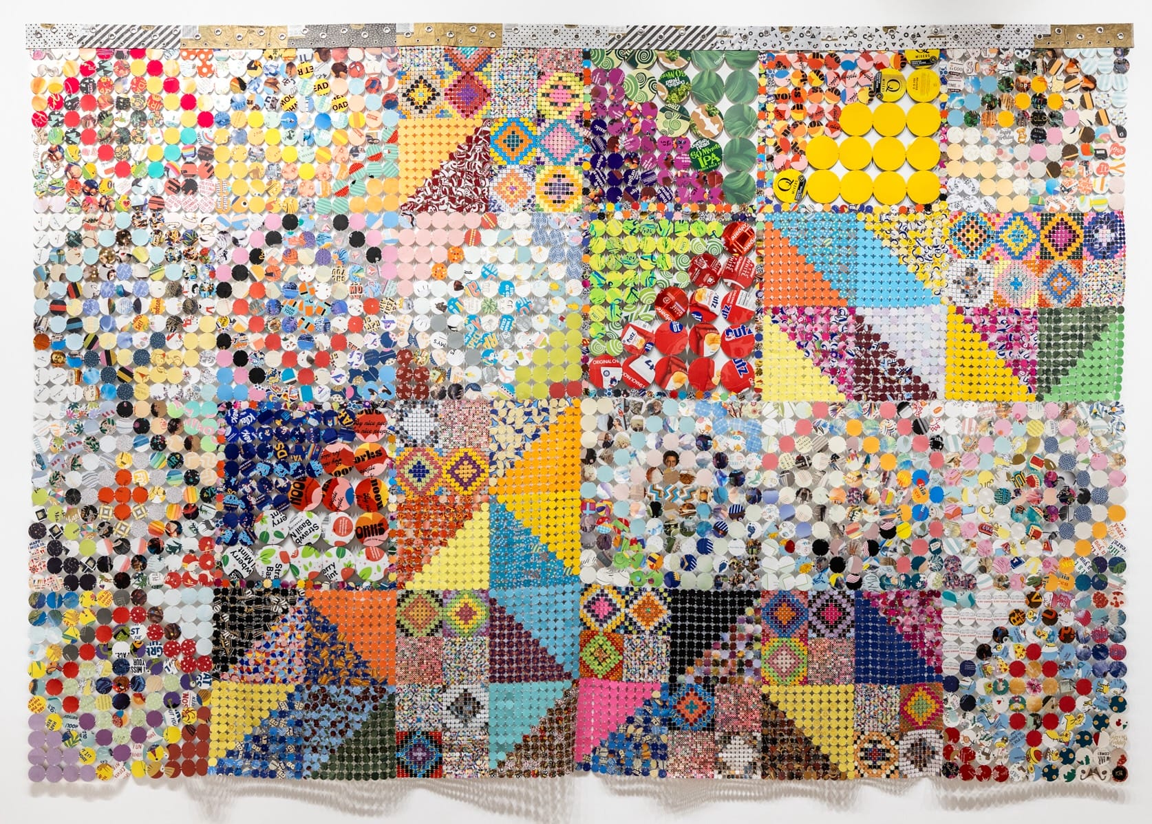 Discarded Packaging and Labels Find New Life in Kelly Kozma’s Vibrant Patchworks — Colossal
